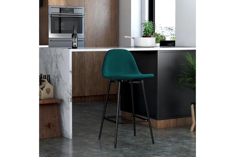 Calvin Barstol Grønn/Fløyel - Dorel Home - Møbler - Stoler & lenestoler - Barstoler