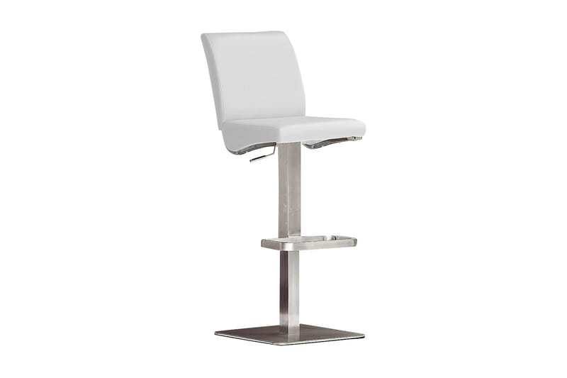 Elkton Barstol Kvadrat Stål - Hvit PU - Møbler - Stoler & lenestoler - Barstoler