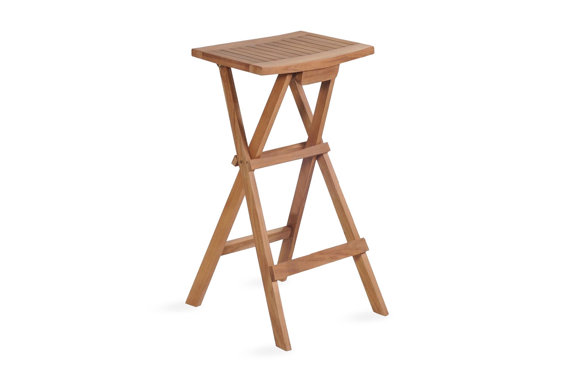 Foldbare barkrakker 2 stk heltre teak - Møbler - Stoler & lenestoler - Barstoler