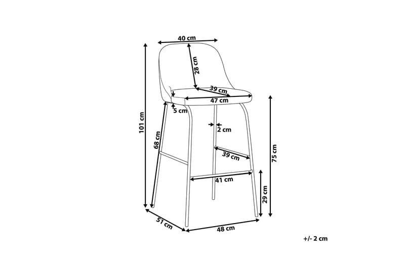 Fontecorniale Barstol 2-pk - Rosa - Barstoler