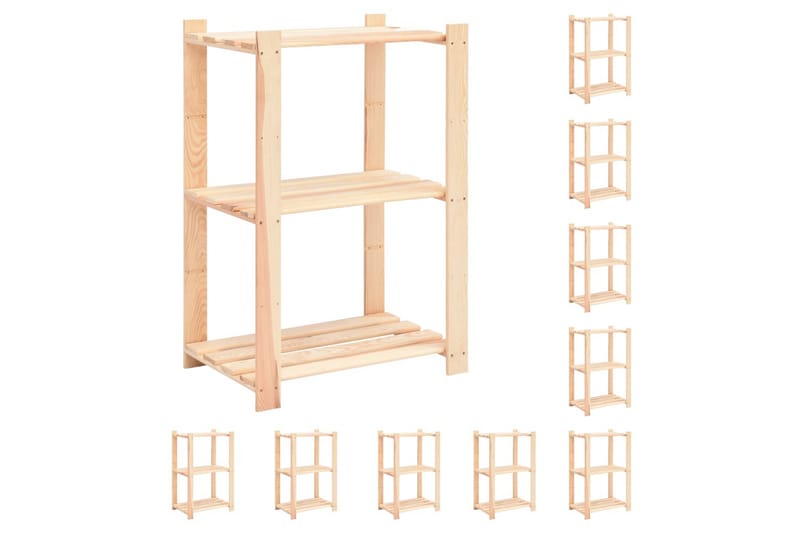 Lagringshyller 3 etasjer 10stk 60x38x90cm heltre furu 150kg - Møbler - Stoler & lenestoler - Barstoler