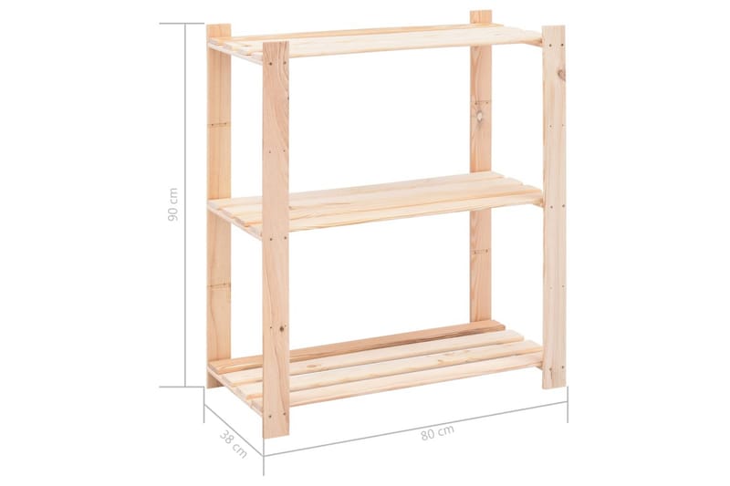 Lagringshyller 3 etasjer 2 stk 80x38x90cm heltre furu 150kg - Møbler - Stoler & lenestoler - Barstoler