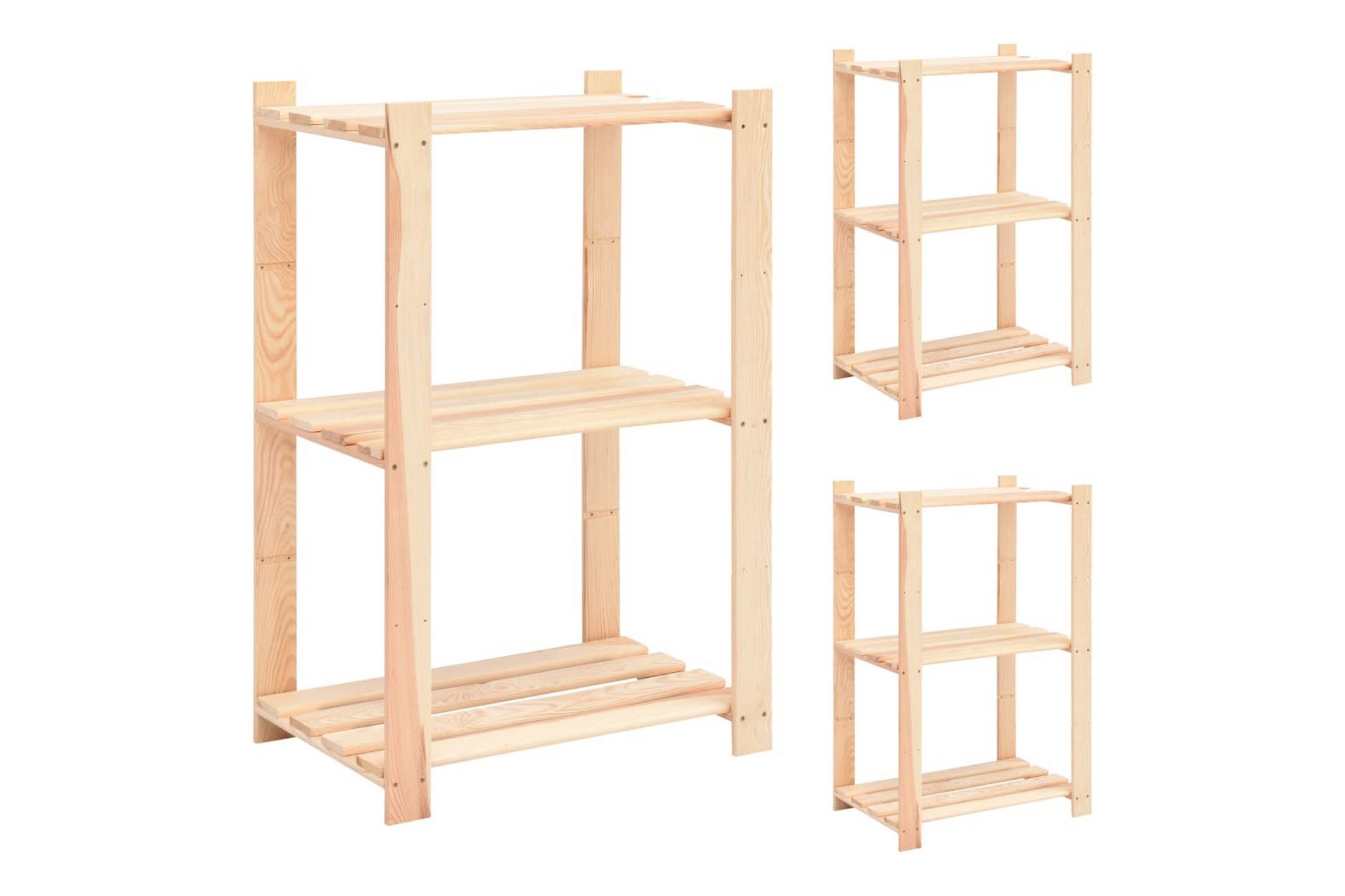 Lagringshyller 3 etasjer 3 stk 60x38x90cm heltre furu 150kg - Møbler - Stoler & lenestoler - Barstoler