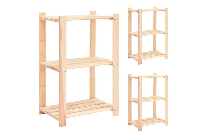 Lagringshyller 3 etasjer 3 stk 60x38x90cm heltre furu 150kg - Møbler - Stoler & lenestoler - Barstoler