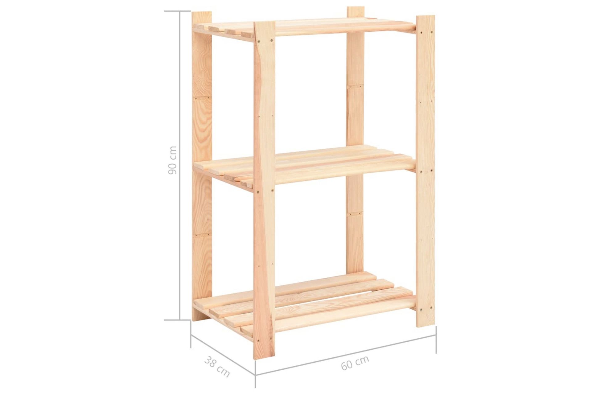 Lagringshyller 3 etasjer 3 stk 60x38x90cm heltre furu 150kg - Møbler - Stoler & lenestoler - Barstoler