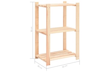 Lagringshyller 3 etasjer 3 stk 60x38x90cm heltre furu 150kg - Møbler - Stoler & lenestoler - Barstoler