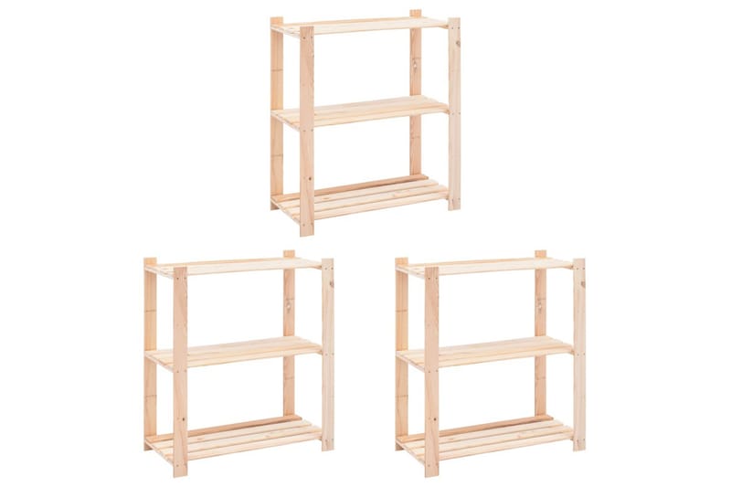 Lagringshyller 3 etasjer 3 stk 80x38x90cm heltre furu 150kg - Møbler - Stoler & lenestoler - Barstoler