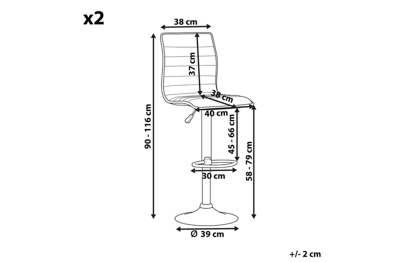Lucernia Barstol 2-pk - Kunstlær/Svart - Møbler - Stoler & lenestoler - Barstoler