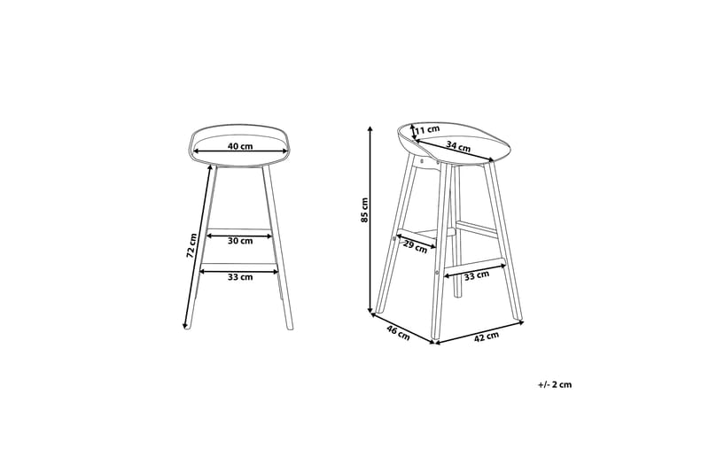Micco Barstol 47 cm - Hvit - Møbler - Stoler & lenestoler - Barstoler