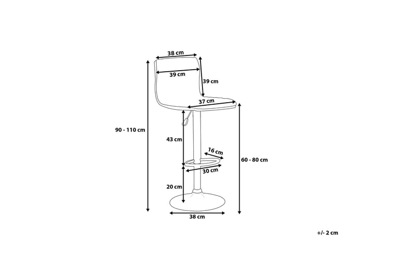 Orlando Barstol 39 cm 2-pack - Svart - Møbler - Stoler & lenestoler - Barstoler