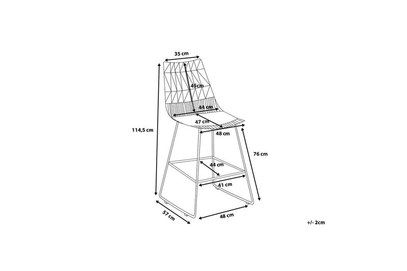 Preston Barstol 48 cm - Sølv - Barstoler