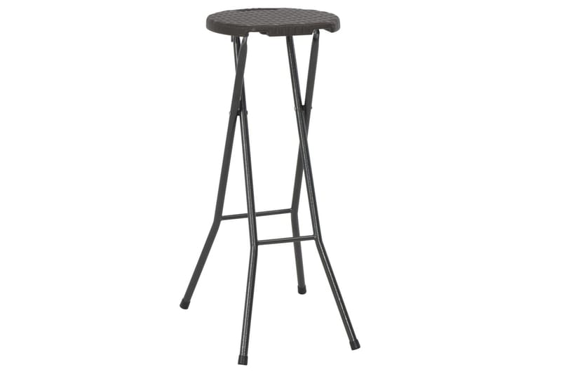 Sammenleggbare barkrakker 2 stk HDPE & stål brun rottingstil - Brun - Møbler - Stoler & lenestoler - Barstoler