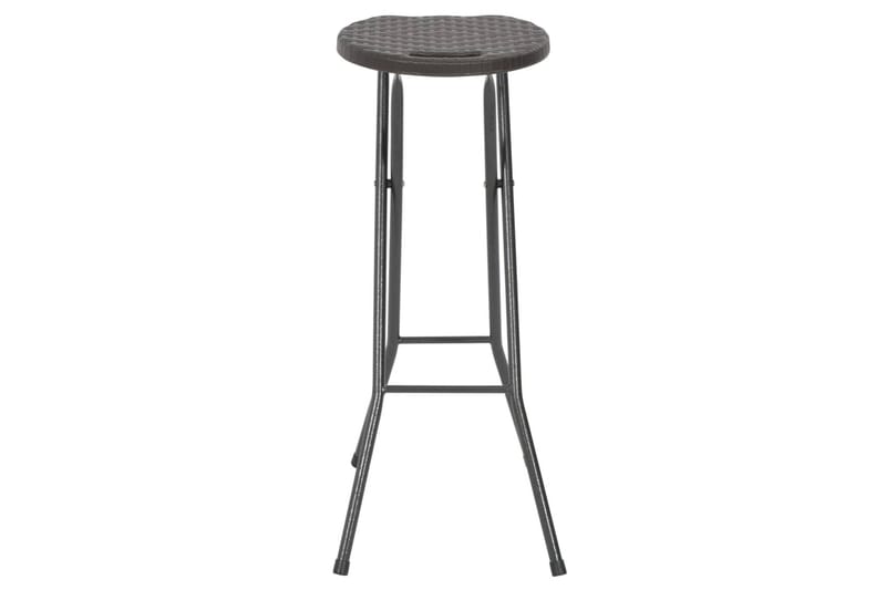 Sammenleggbare barkrakker 2 stk HDPE & stål brun rottingstil - Brun - Møbler - Stoler & lenestoler - Barstoler