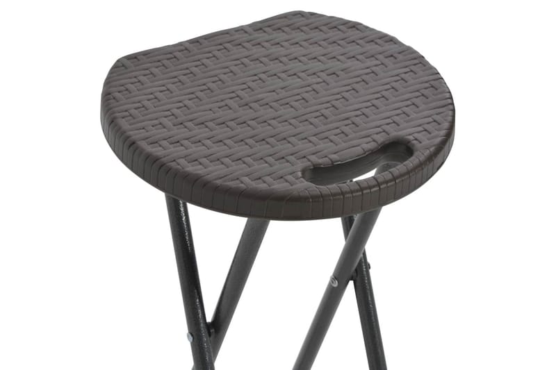 Sammenleggbare barkrakker 2 stk HDPE & stål brun rottingstil - Brun - Møbler - Stoler & lenestoler - Barstoler