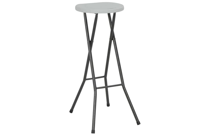 Sammenleggbare barkrakker 2 stk HDPE og stål hvit - Hvit - Møbler - Stoler & lenestoler - Barstoler