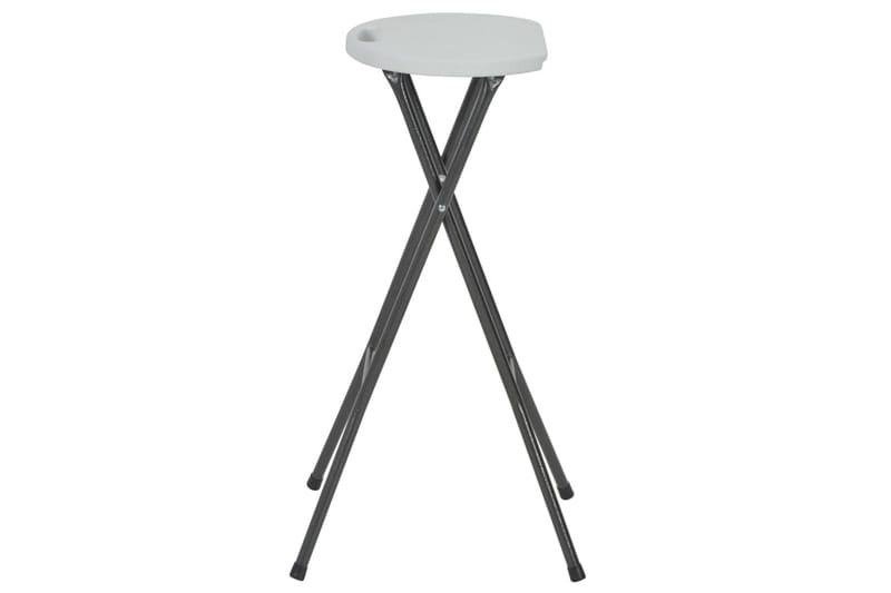 Sammenleggbare barkrakker 2 stk HDPE og stål hvit - Hvit - Møbler - Stoler & lenestoler - Barstoler
