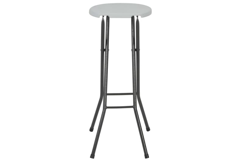 Sammenleggbare barkrakker 2 stk HDPE og stål hvit - Hvit - Møbler - Stoler & lenestoler - Barstoler