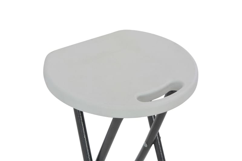 Sammenleggbare barkrakker 2 stk HDPE og stål hvit - Hvit - Møbler - Stoler & lenestoler - Barstoler