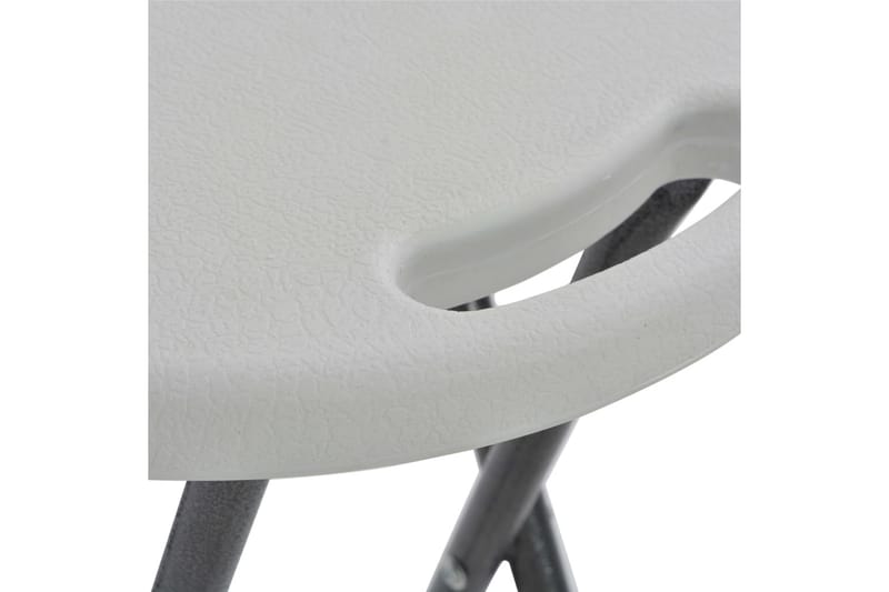 Sammenleggbare barkrakker 2 stk HDPE og stål hvit - Hvit - Møbler - Stoler & lenestoler - Barstoler