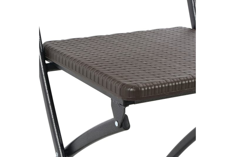 Sammenleggbare barstoler 2 stk HDPE og stål brun rottingstil - Brun - Barstoler