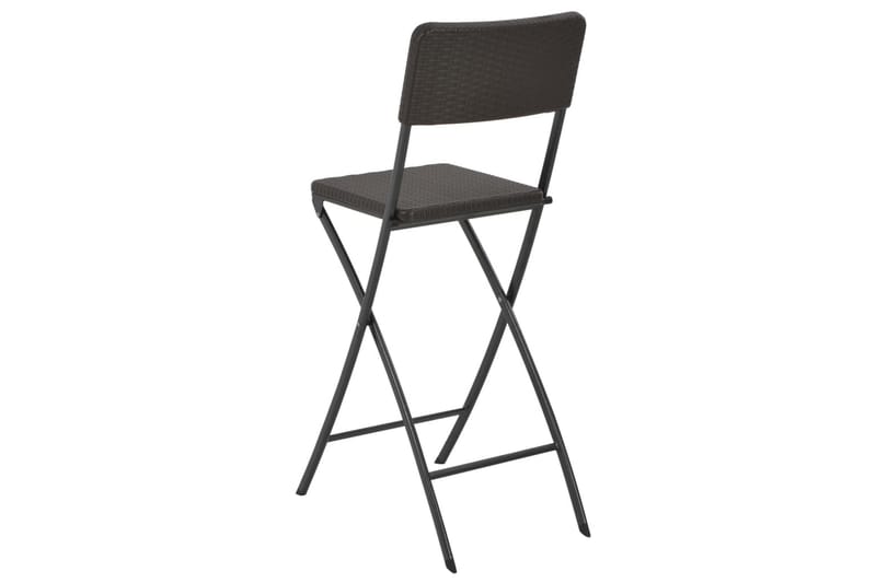 Sammenleggbare barstoler 2 stk HDPE og stål brun rottingstil - Brun - Møbler - Stoler & lenestoler - Barstoler