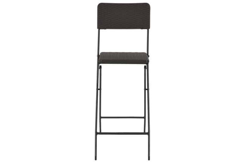 Sammenleggbare barstoler 2 stk HDPE og stål brun rottingstil - Brun - Møbler - Stoler & lenestoler - Barstoler