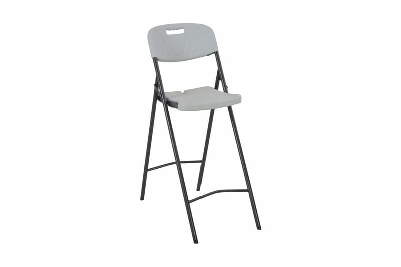 Sammenleggbare barstoler 2 stk HDPE og stål hvit - Hvit - Møbler - Stoler & lenestoler - Barstoler