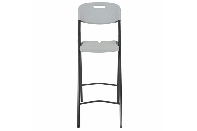 Sammenleggbare barstoler 2 stk HDPE og stål hvit - Hvit - Møbler - Stoler & lenestoler - Barstoler
