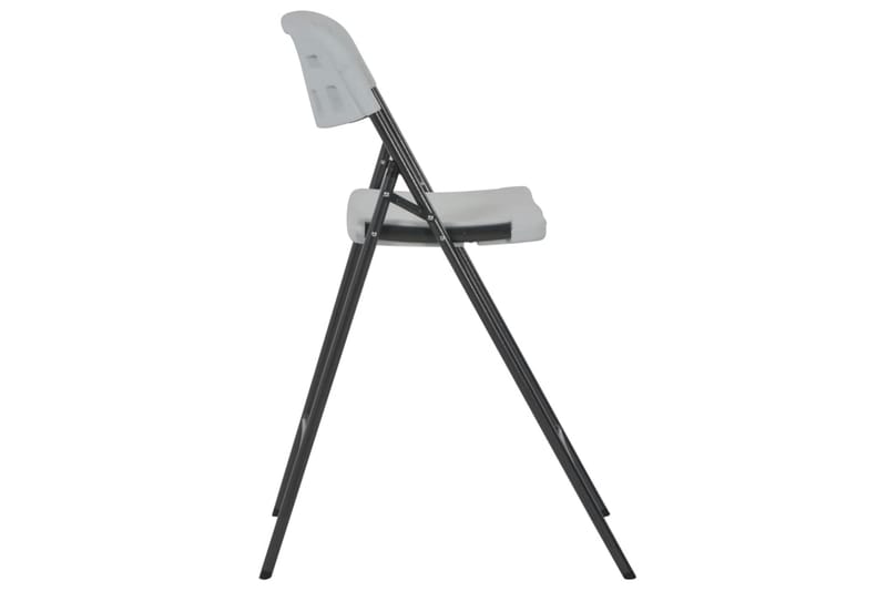 Sammenleggbare barstoler 2 stk HDPE og stål hvit - Hvit - Møbler - Stoler & lenestoler - Barstoler