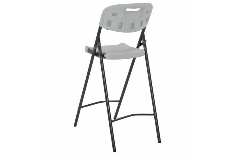 Sammenleggbare barstoler 2 stk HDPE og stål hvit - Hvit - Barstoler