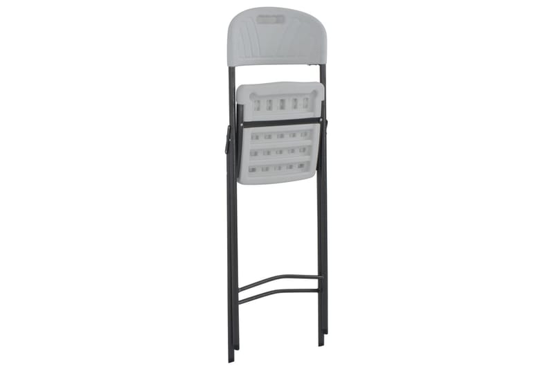 Sammenleggbare barstoler 2 stk HDPE og stål hvit - Hvit - Barstoler