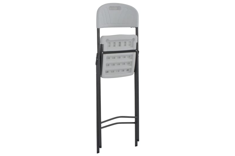 Sammenleggbare barstoler 2 stk HDPE og stål hvit - Hvit - Møbler - Stoler & lenestoler - Barstoler