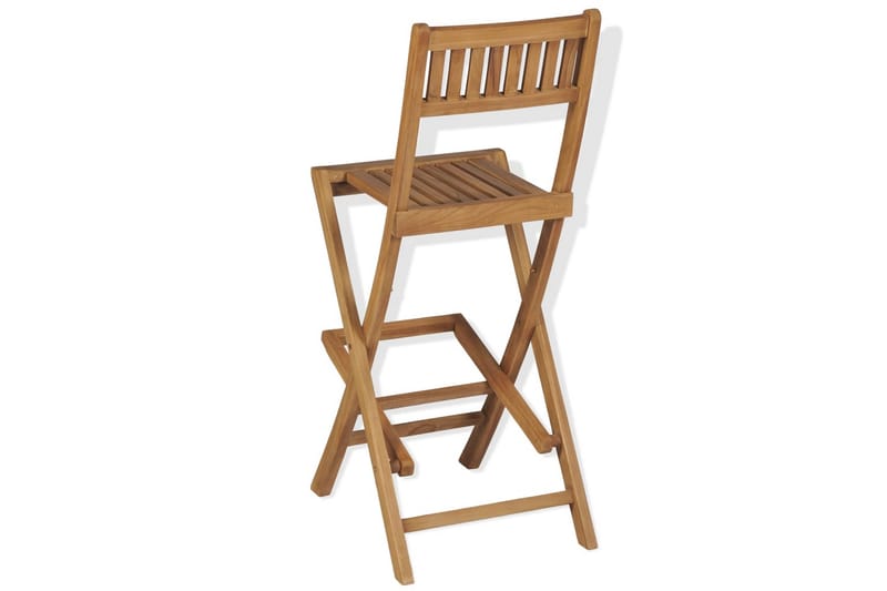 Sammenleggbare barstoler 2 stk heltre teak - Teak - Barstoler