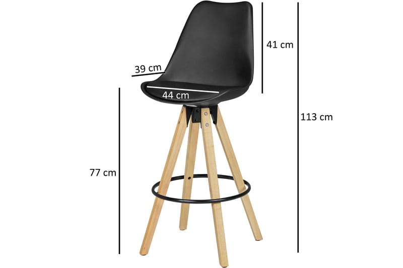 Sarkbank Barstolar 2-pk - Svart/Brun - Møbler - Stoler & lenestoler - Barstoler