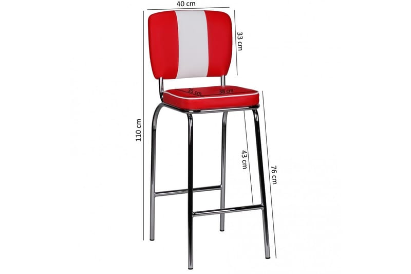 Talwrn Barstol - Rød - Møbler - Stoler & lenestoler - Barstoler
