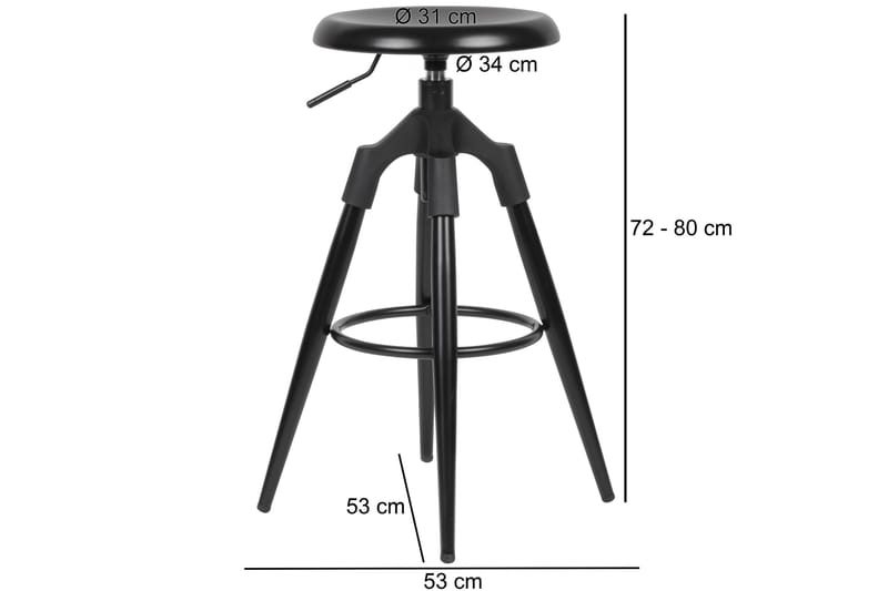 Vabensted Barstol - Svart - Møbler - Stoler & lenestoler - Barstoler