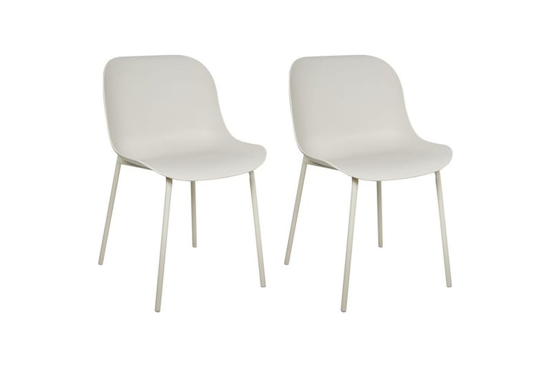 Beloit Spisestol i Plast med Metallben, Beige
