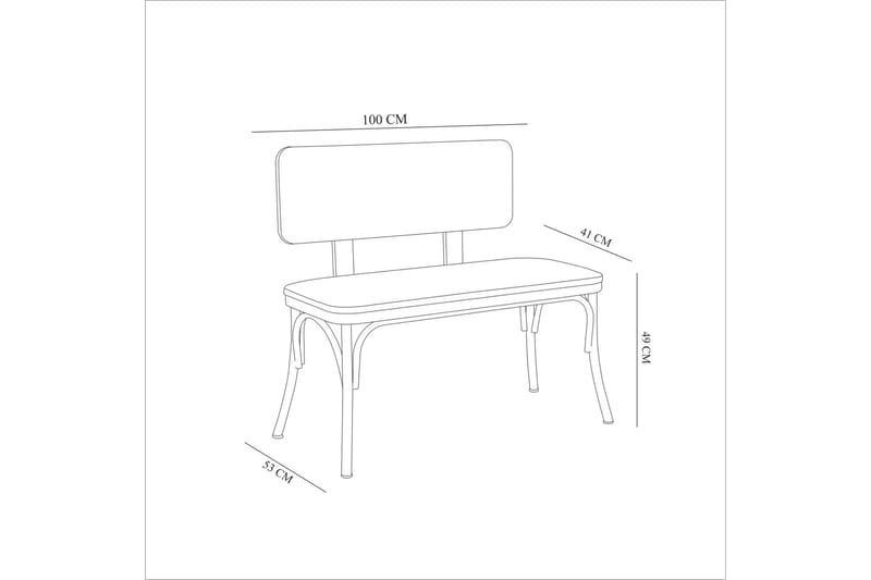 Oliver Benk 100x41 cm Hvit - Hanah Home - Møbler - Stoler & lenestoler - Benk