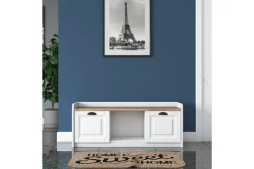 Caraway Skobenk 120x45 cm Hvit/Brun - Hanah Home - Møbler - Stoler & lenestoler - Benk - Skohylle med benk