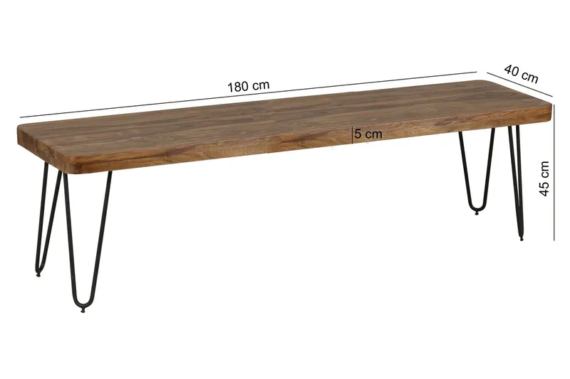 Agamveer Sittebenk - Brun - Møbler - Stoler & lenestoler - Benk - Entrebenk