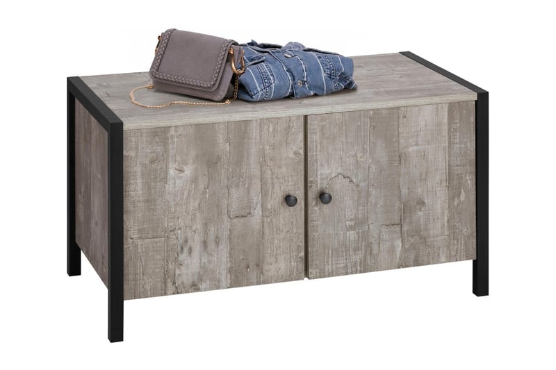 Bagnum Skap 80 cm - Grå / Svart - Møbler - Stoler & lenestoler - Benk - Entrebenk - Entrebenk med oppbevaring
