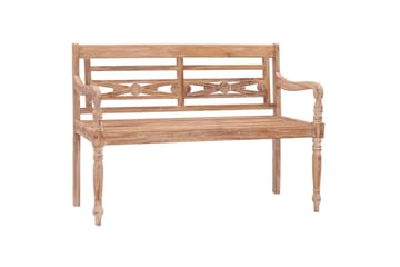 Bataviabenk 120 cm hvitvasket heltre teak - Brun - Møbler - Stoler & lenestoler - Benk