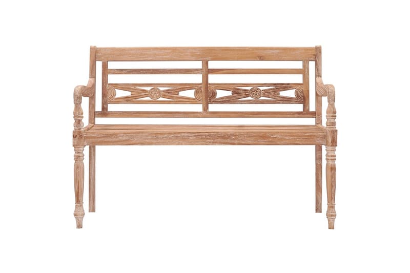 Bataviabenk 120 cm hvitvasket heltre teak - Brun - Møbler - Stoler & lenestoler - Benk