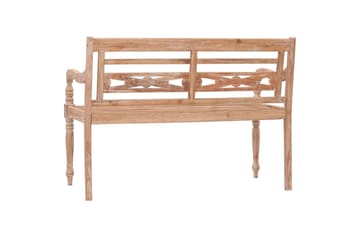 Bataviabenk 120 cm hvitvasket heltre teak - Brun - Møbler - Stoler & lenestoler - Benk