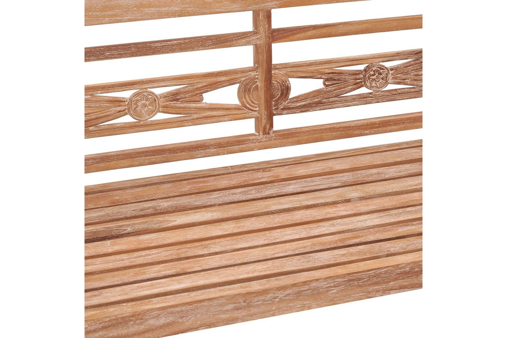 Bataviabenk 120 cm hvitvasket heltre teak - Brun - Møbler - Stoler & lenestoler - Benk