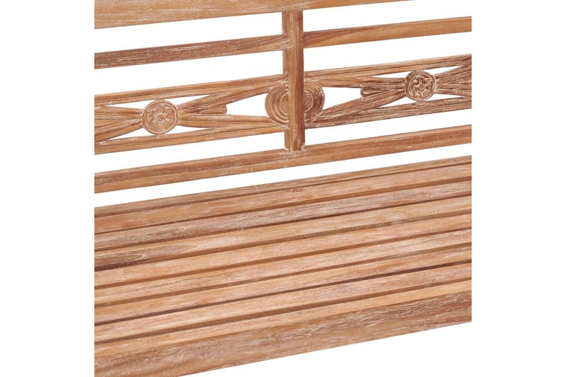 Bataviabenk 120 cm hvitvasket heltre teak - Brun - Møbler - Stoler & lenestoler - Benk