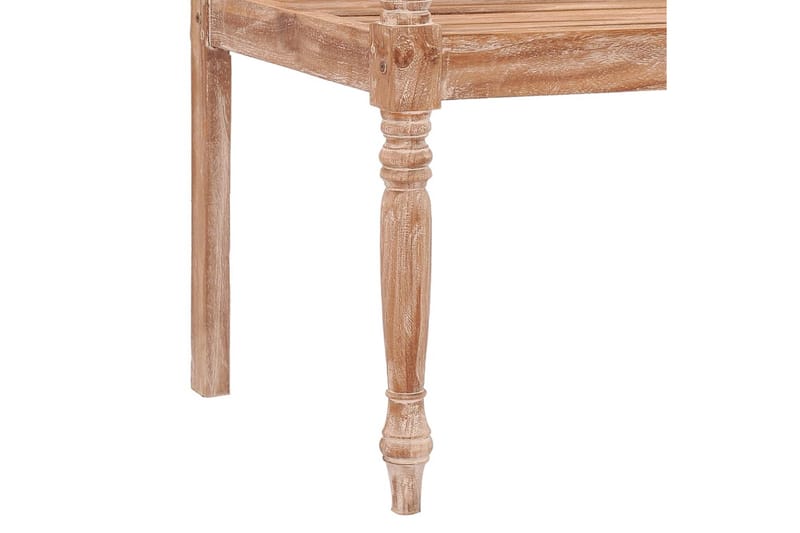 Bataviabenk 120 cm hvitvasket heltre teak - Brun - Møbler - Stoler & lenestoler - Benk
