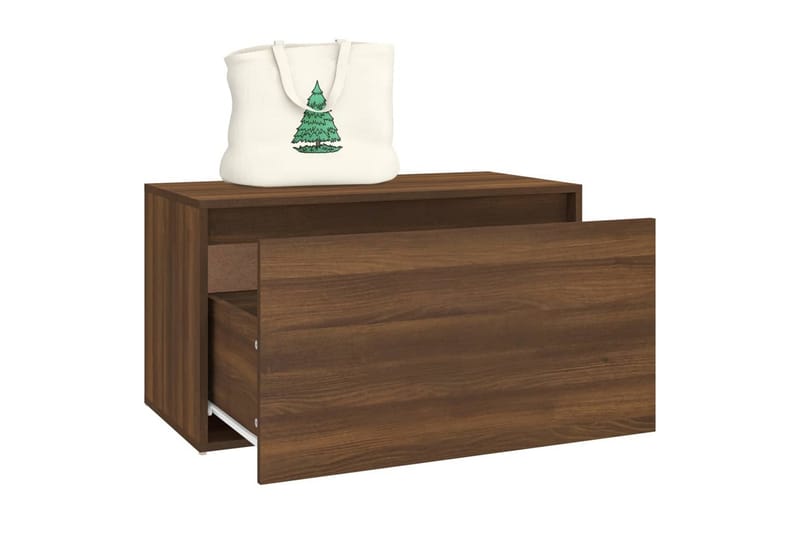beBasic Gangbenk 80x40x45 cm brun eik konstruert tre - Brun - Møbler - Stoler & lenestoler - Benk - Skohylle med benk