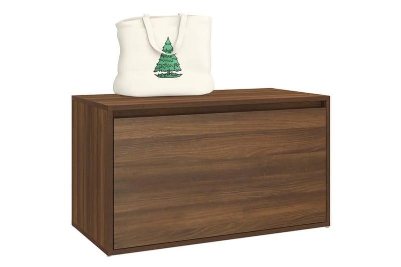 beBasic Gangbenk 80x40x45 cm brun eik konstruert tre - Brun - Møbler - Stoler & lenestoler - Benk - Skohylle med benk