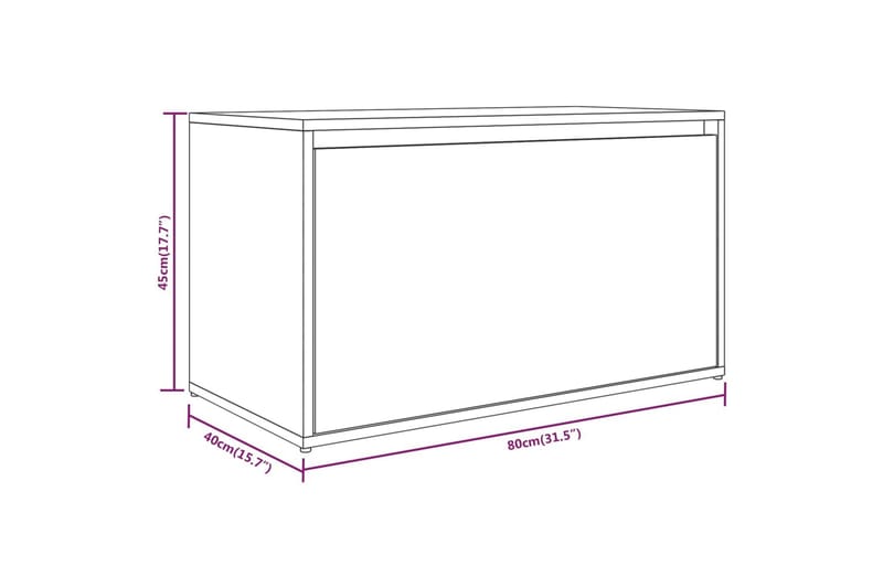 beBasic Gangbenk 80x40x45 cm brun eik konstruert tre - Brun - Gangoppbevaring - Skohylle med benk